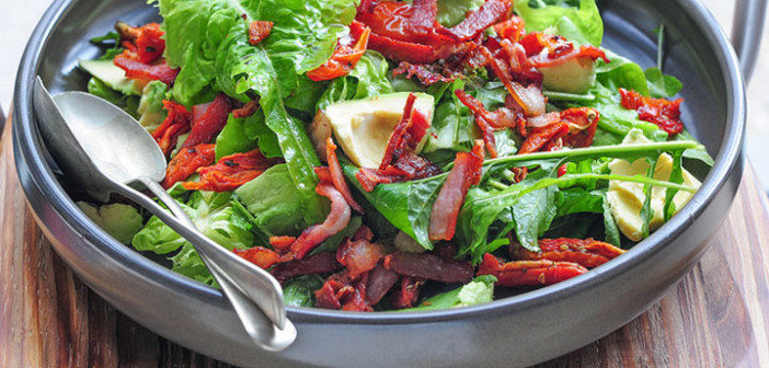 tea-infused vinegar on salad