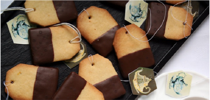 Deliciously Drenched Chocolate-Dipped Teabag Cookies